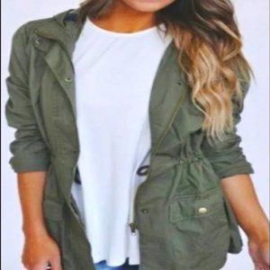 Love Tree Tilly's green cinched utility jacket S